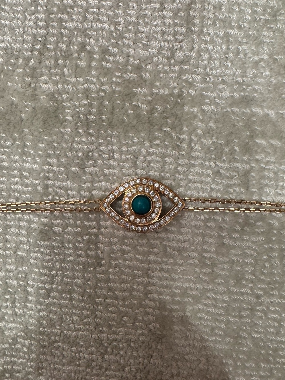 Netali Nissim 18k Rose Gold Diamond Turquoise Big Eye Bracelet